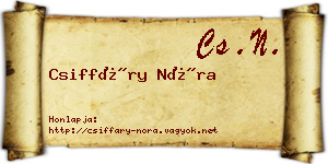 Csiffáry Nóra névjegykártya