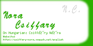 nora csiffary business card